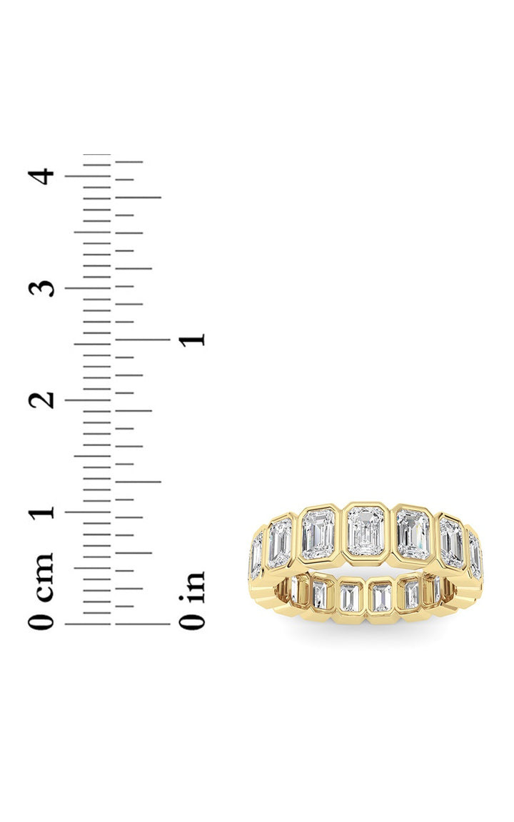 4.25Cttw Emerald Shaped Lab Grown Diamond (F/VS) Eternity Band Ring in 14K Gold