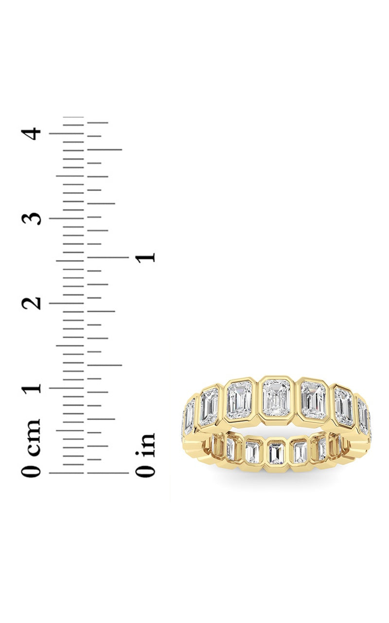4.5Cttw Emerald Shaped Lab Grown Diamond (F/VS) Eternity Band Ring in 14K Gold