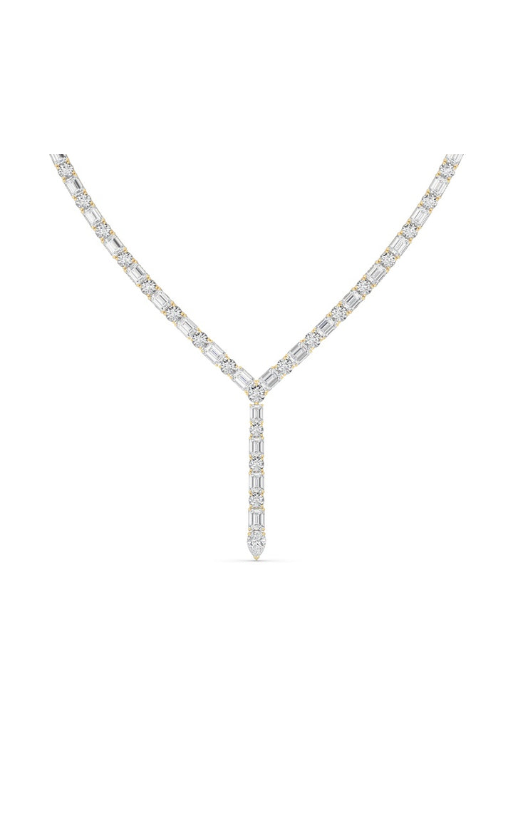 28Cttw Mix Shaped Lab Grown Diamond Necklace in 14K Gold (F/VS)