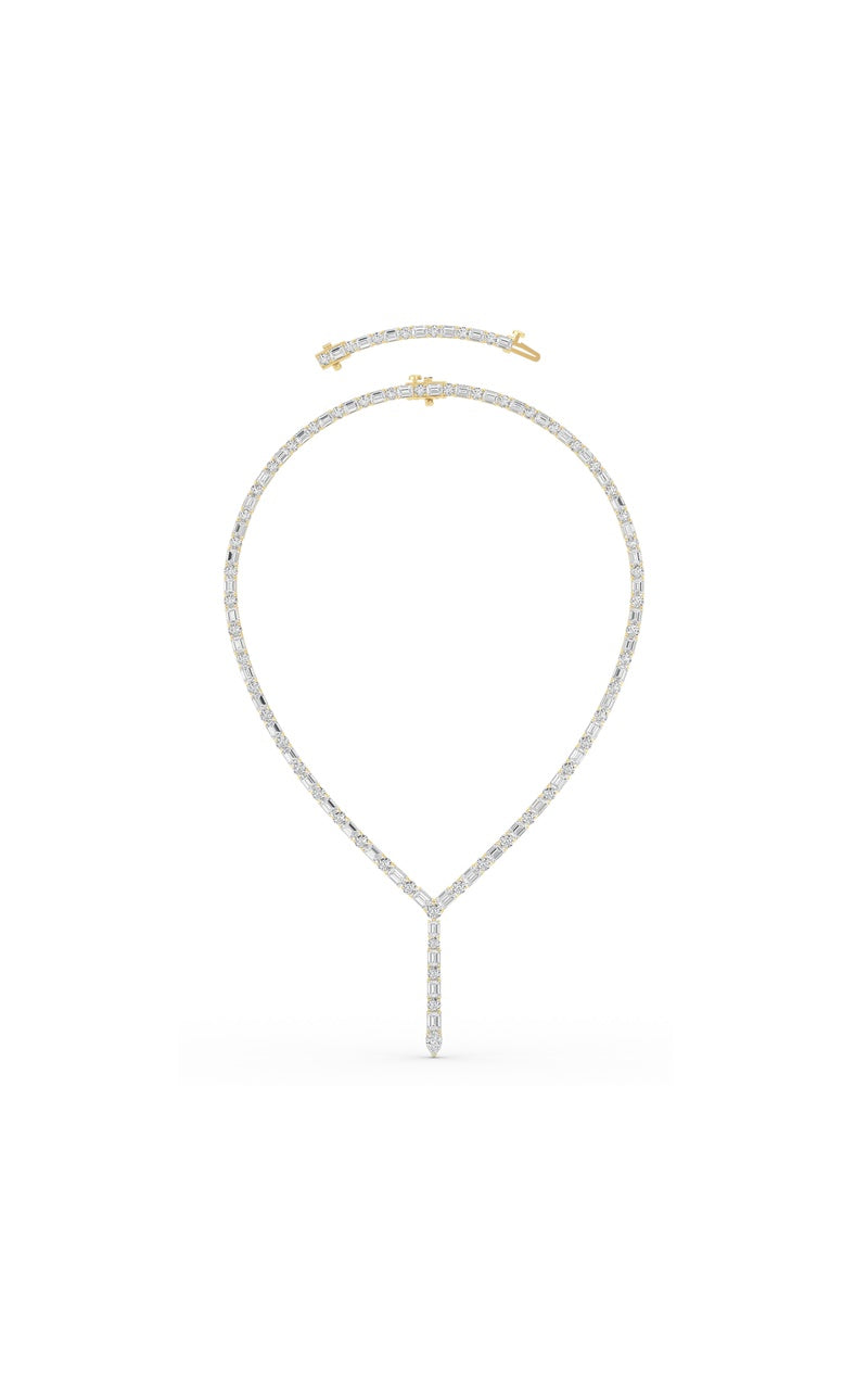 28Cttw Mix Shaped Lab Grown Diamond Necklace in 14K Gold (F/VS)