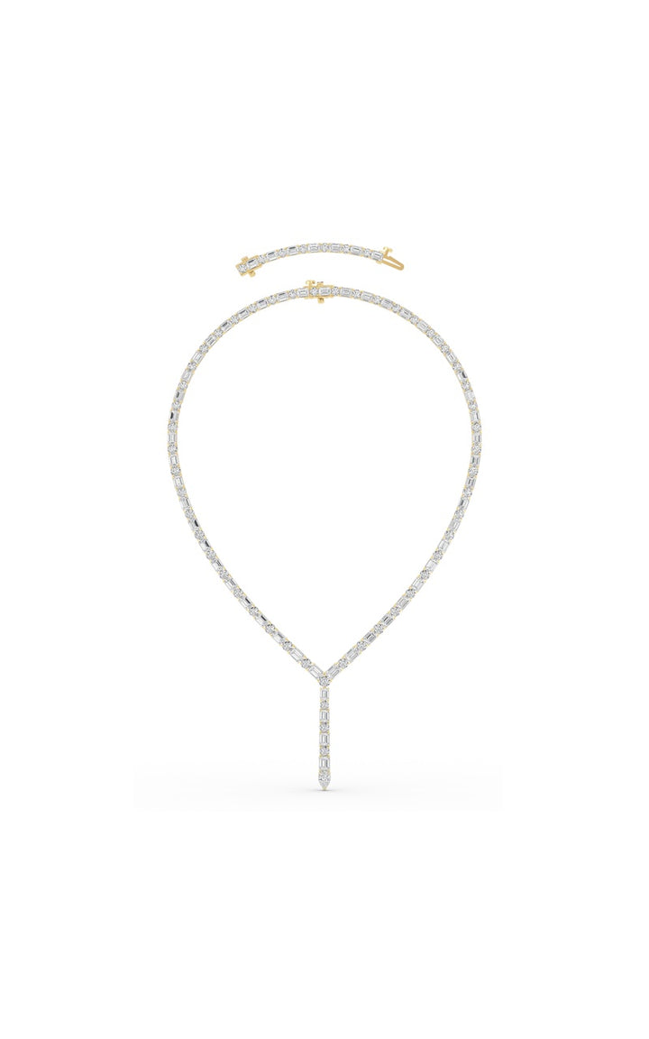 28Cttw Mix Shaped Lab Grown Diamond Necklace in 14K Gold (F/VS)