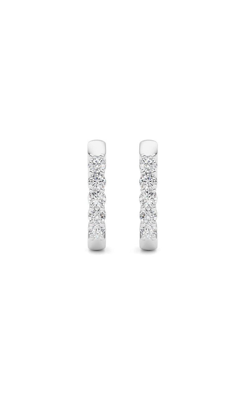 1Cttw Round Shaped Lab Grown Diamond (F/VS) Inside Out Hoop Earring in 14K Gold
