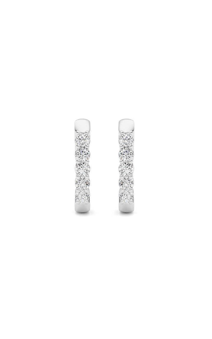 1Cttw Round Shaped Lab Grown Diamond (F/VS) Inside Out Hoop Earring in 14K Gold