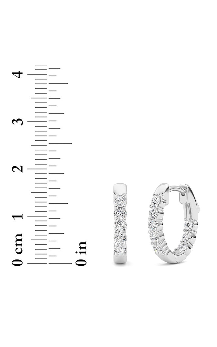 1Cttw Round Shaped Lab Grown Diamond (F/VS) Inside Out Hoop Earring in 14K Gold