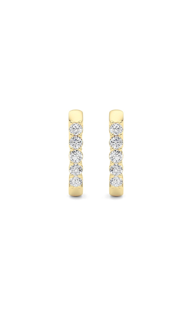 1Cttw Round Shaped Lab Grown Diamond (F/VS) Inside Out Hoop Earring in 14K Gold