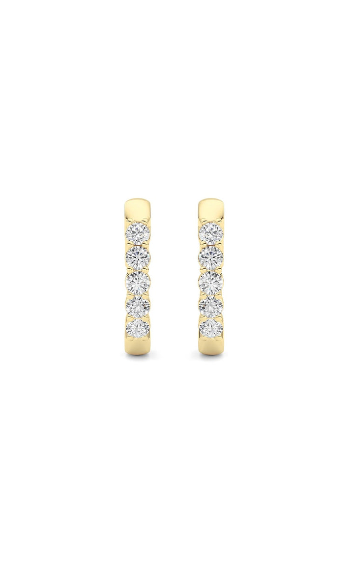 1Cttw Round Shaped Lab Grown Diamond (F/VS) Inside Out Hoop Earring in 14K Gold