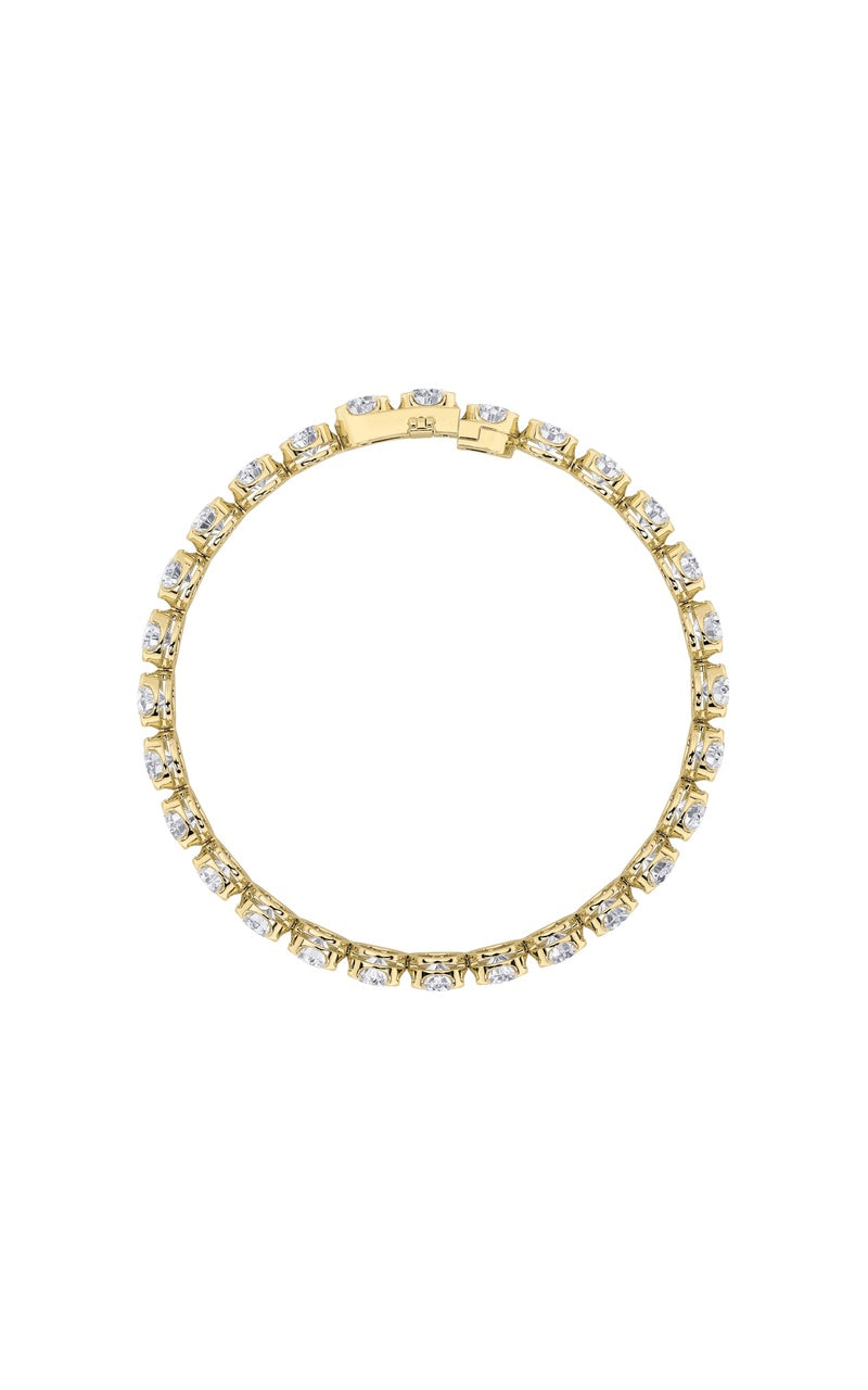 12Cttw Round Shaped Lab Grown Diamond (F/VS) Bracelet in 14K Gold