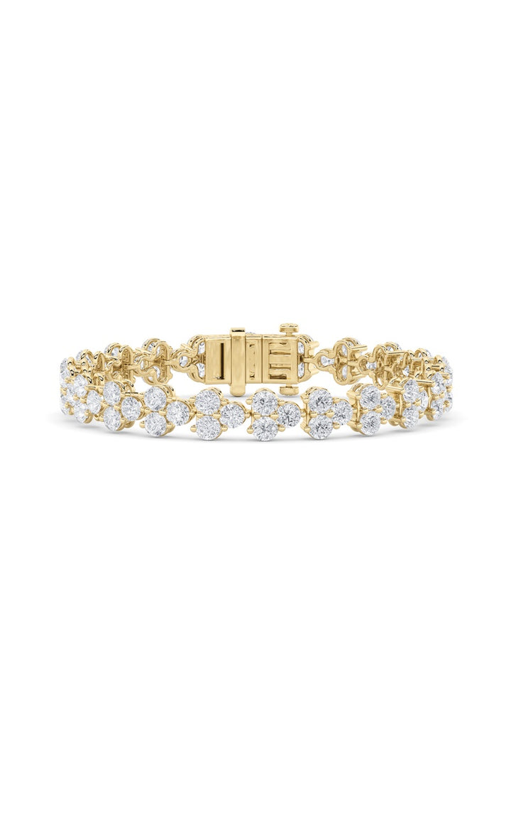 13Cttw Round Shaped Lab Grown Diamond (F/VS) Cluster Bracelet in 14K Gold