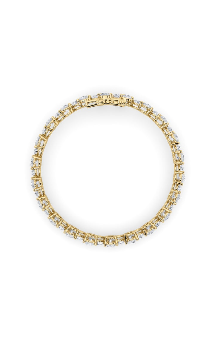 13Cttw Round Shaped Lab Grown Diamond (F/VS) Cluster Bracelet in 14K Gold