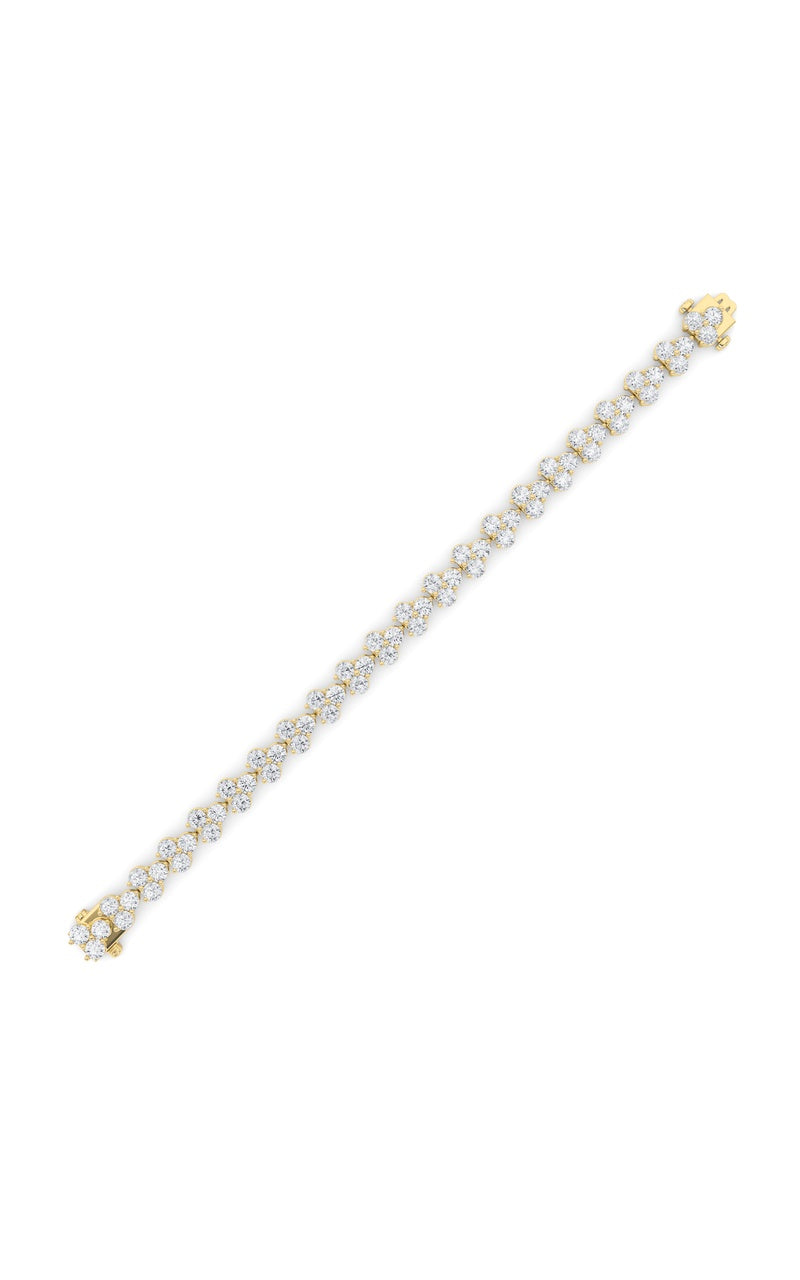 13Cttw Round Shaped Lab Grown Diamond (F/VS) Cluster Bracelet in 14K Gold