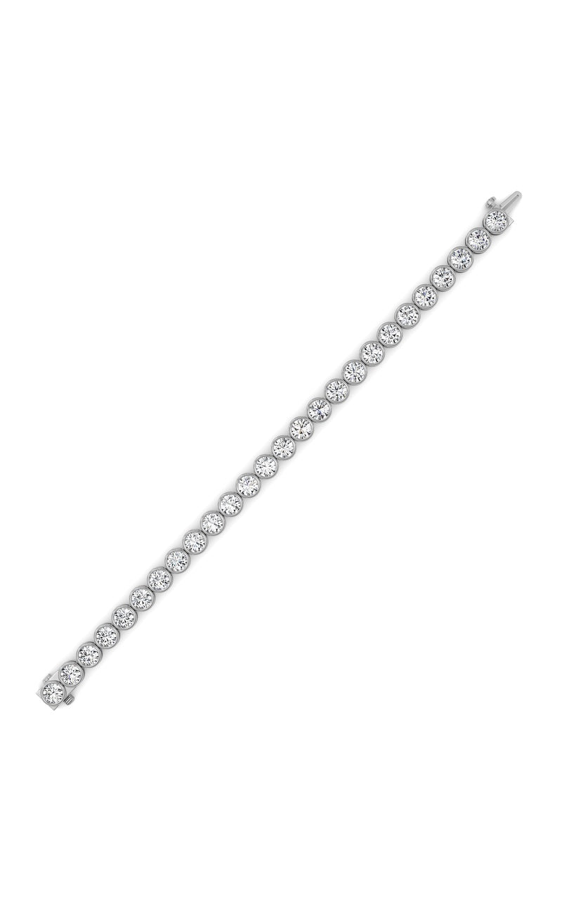 15Cttw Round Lab Grown Diamond (F/VS ) Bezel Set Bracelet in 14K Gold