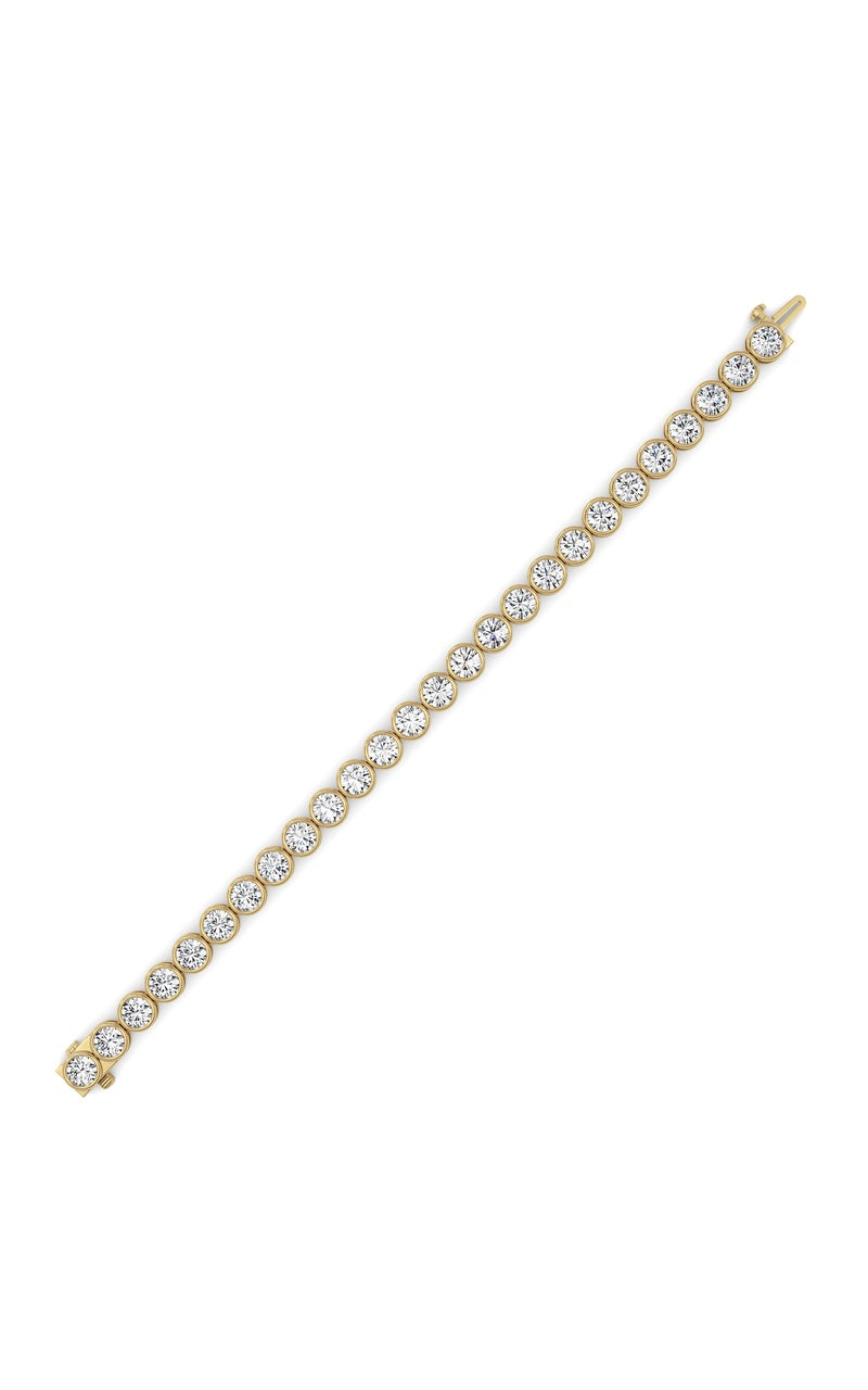 15Cttw Round Lab Grown Diamond (F/VS ) Bezel Set Bracelet in 14K Gold