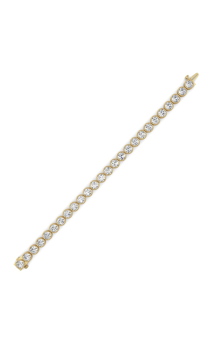 15Cttw Round Lab Grown Diamond (F/VS ) Bezel Set Bracelet in 14K Gold