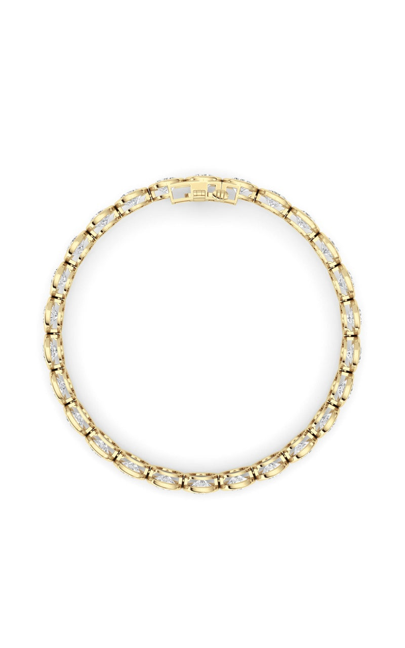 15Cttw Round Lab Grown Diamond (F/VS ) Bezel Set Bracelet in 14K Gold