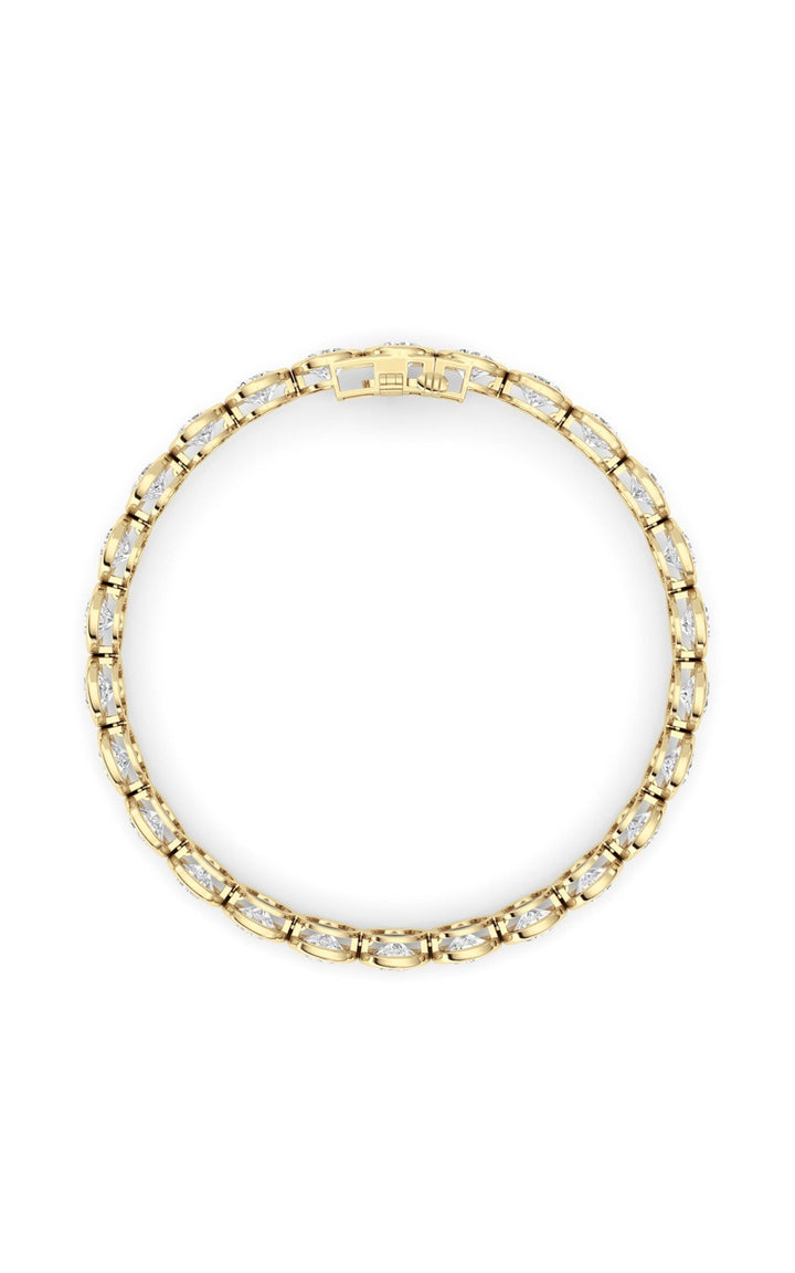 15Cttw Round Lab Grown Diamond (F/VS ) Bezel Set Bracelet in 14K Gold