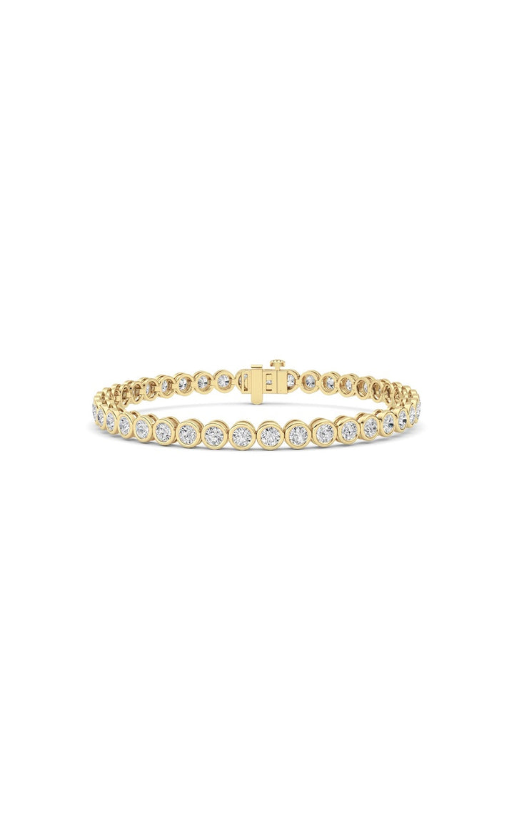 5Cttw Round Lab Grown Diamond (F/VS ) Bezel Set Bracelet in 14K Gold