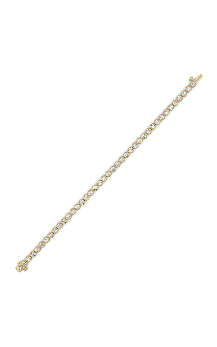 5Cttw Round Lab Grown Diamond (F/VS ) Bezel Set Bracelet in 14K Gold