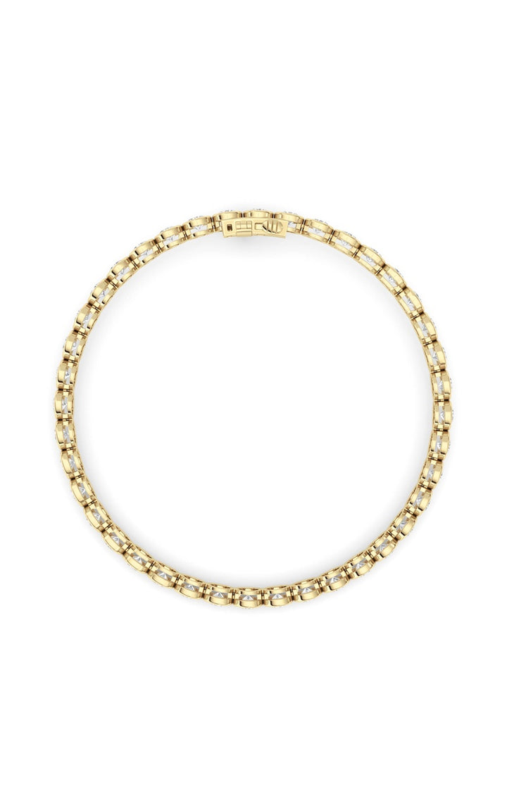 5Cttw Round Lab Grown Diamond (F/VS ) Bezel Set Bracelet in 14K Gold