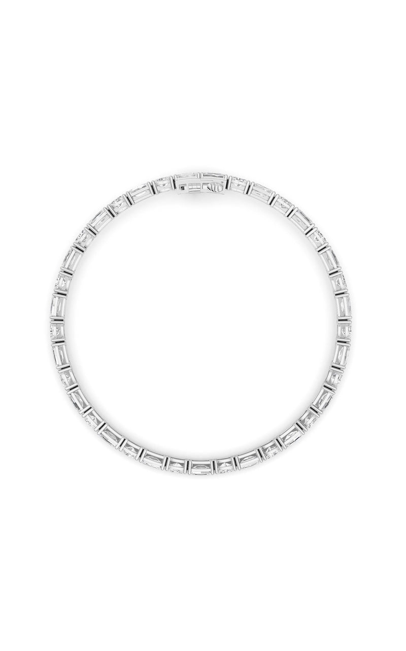 10Cttw Emerald And Round Lab Grown Diamond (F/VS ) Bracelet in 14K Gold