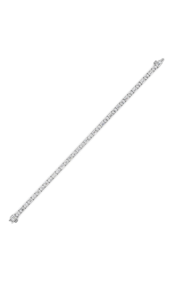 10Cttw Emerald And Round Lab Grown Diamond (F/VS ) Bracelet in 14K Gold