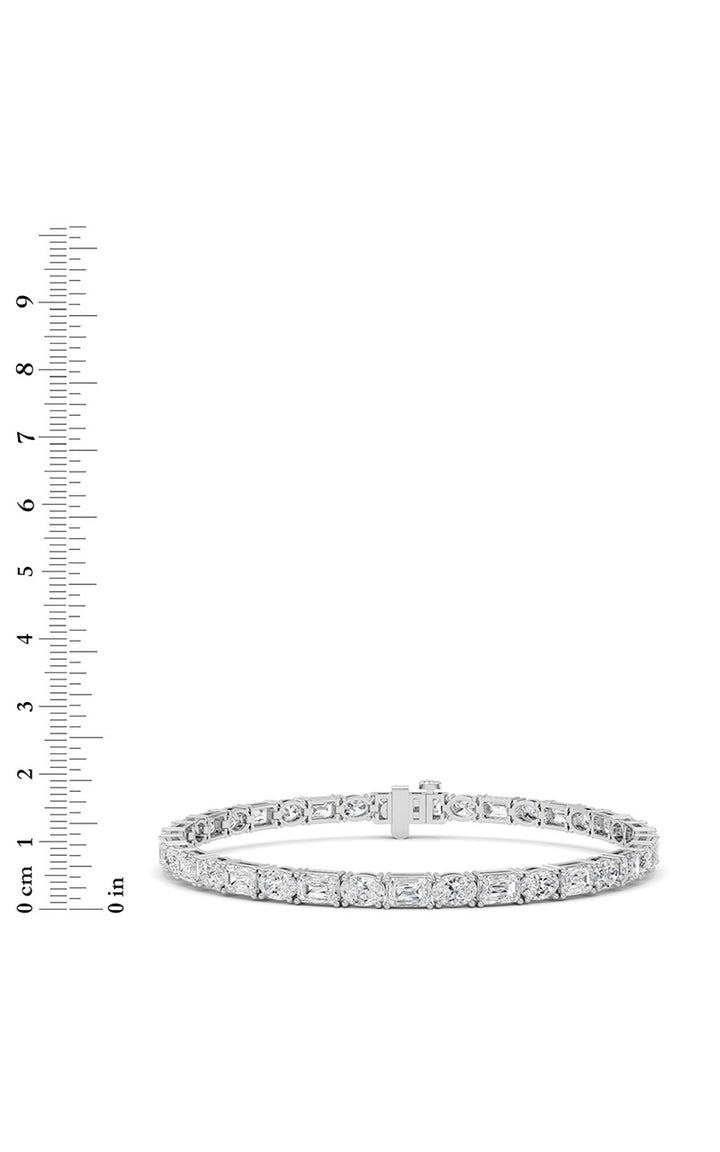 10Cttw Emerald And Round Lab Grown Diamond (F/VS ) Bracelet in 14K Gold
