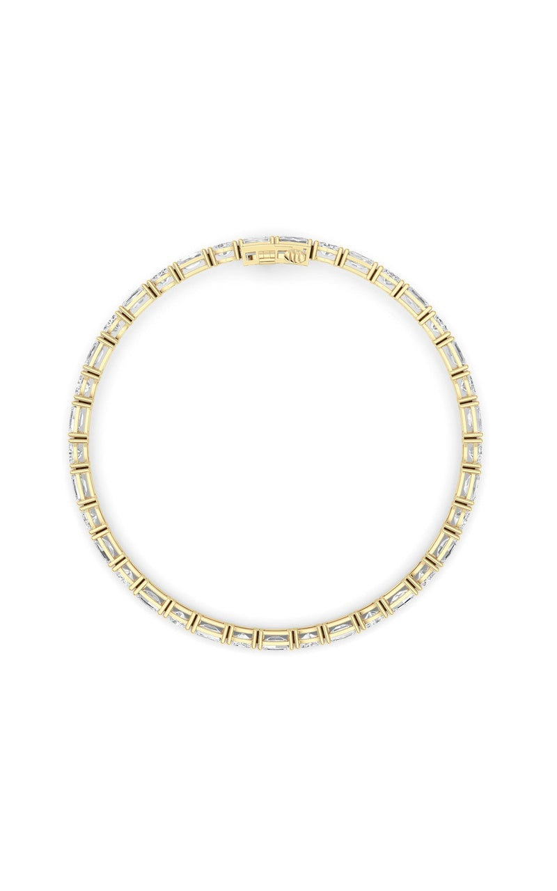 10Cttw Emerald And Round Lab Grown Diamond (F/VS ) Bracelet in 14K Gold