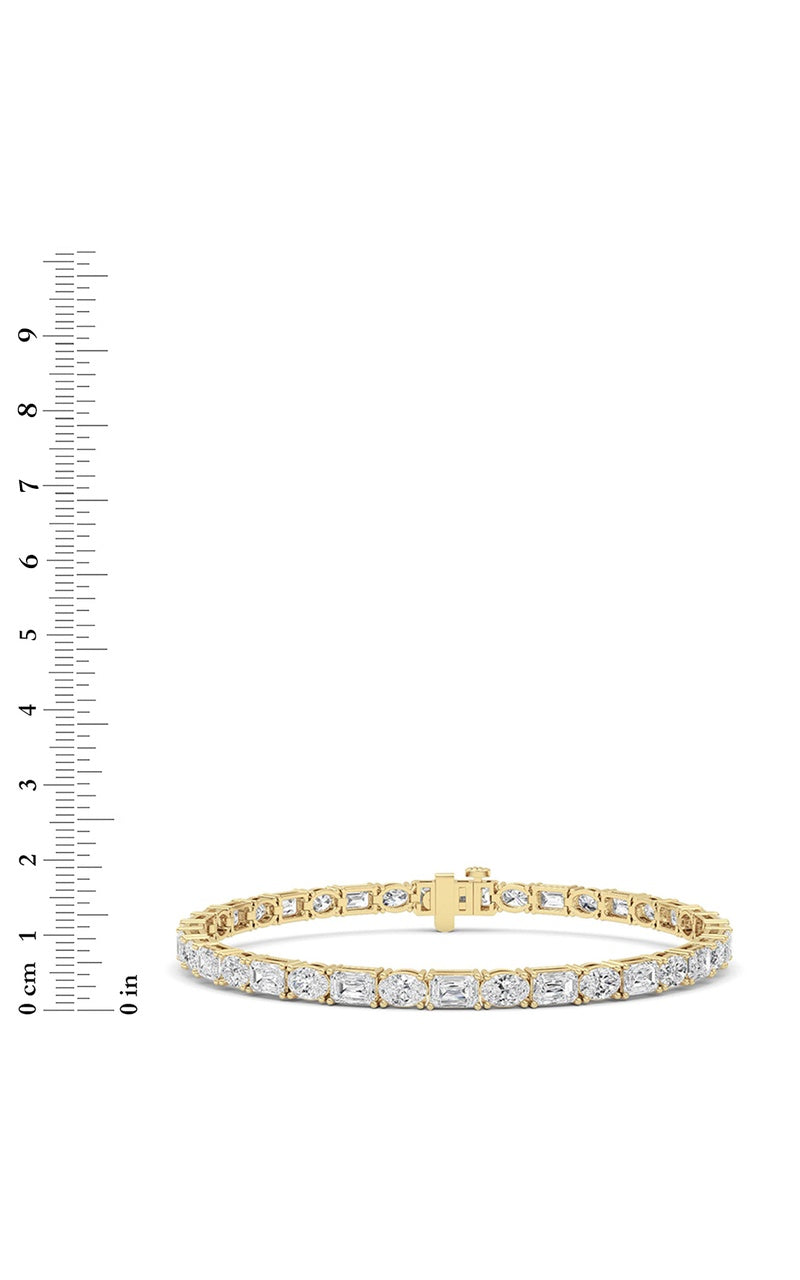 10Cttw Emerald And Round Lab Grown Diamond (F/VS ) Bracelet in 14K Gold