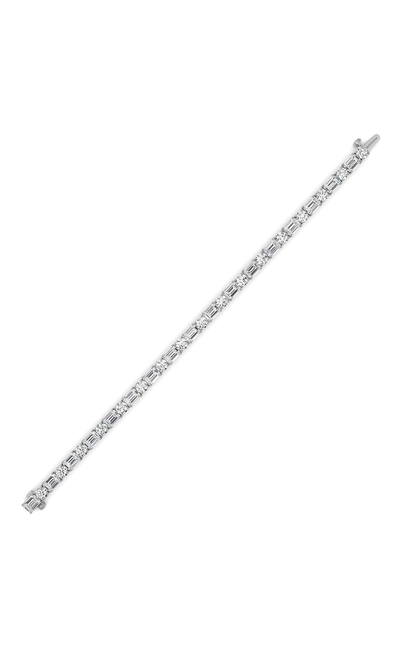 15Cttw Emerald And Round Lab Grown Diamond (F/VS ) Bracelet in 14K Gold