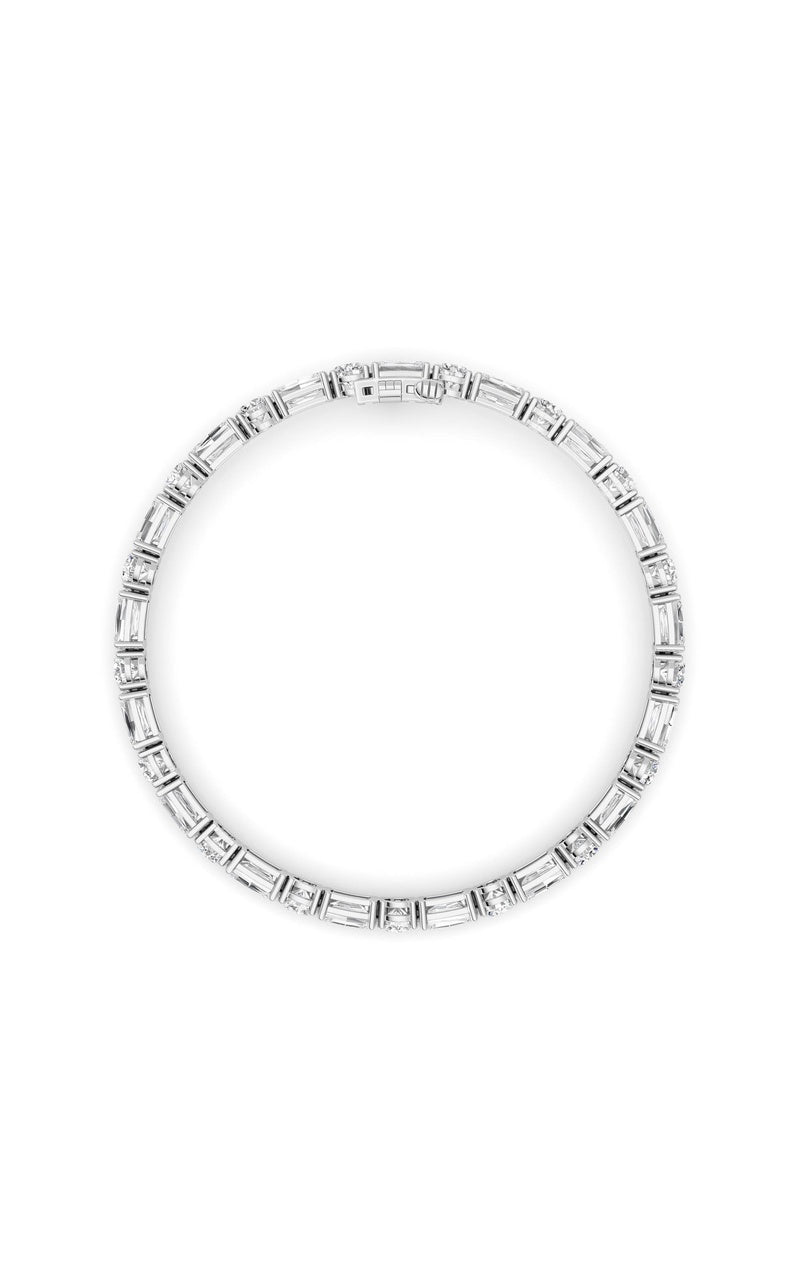 15Cttw Emerald And Round Lab Grown Diamond (F/VS ) Bracelet in 14K Gold