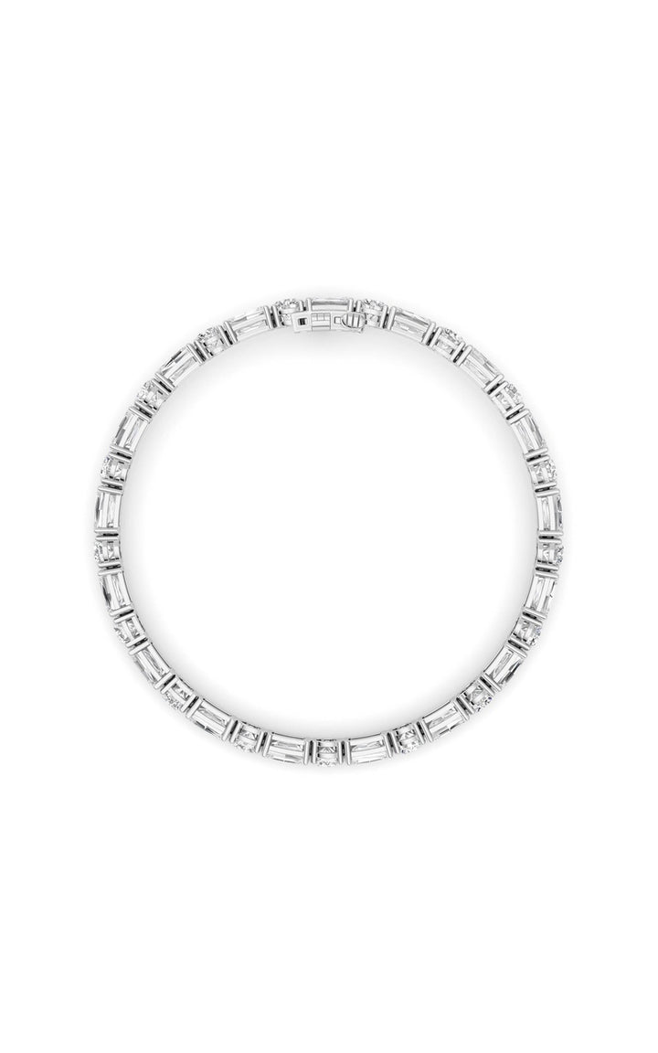 15Cttw Emerald And Round Lab Grown Diamond (F/VS ) Bracelet in 14K Gold