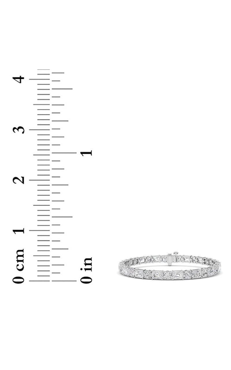 15Cttw Emerald And Round Lab Grown Diamond (F/VS ) Bracelet in 14K Gold