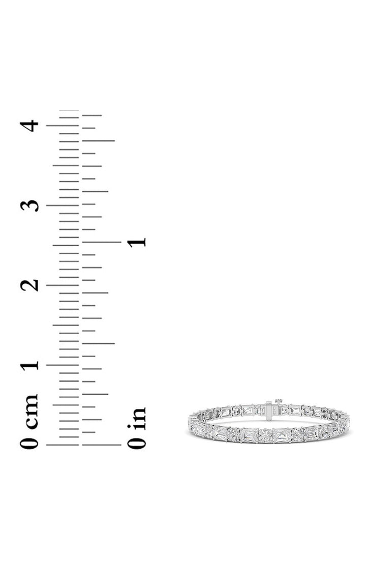 15Cttw Emerald And Round Lab Grown Diamond (F/VS ) Bracelet in 14K Gold