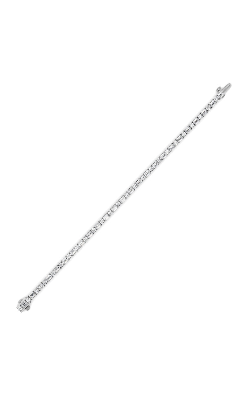 7Cttw Emerald And Round Lab Grown Diamond (F/VS ) Bracelet in 14K Gold