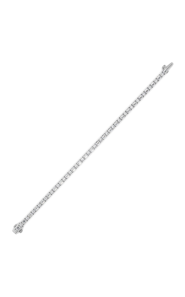 7Cttw Emerald And Round Lab Grown Diamond (F/VS ) Bracelet in 14K Gold
