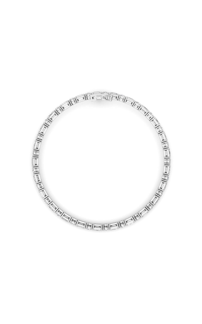 7Cttw Emerald And Round Lab Grown Diamond (F/VS ) Bracelet in 14K Gold