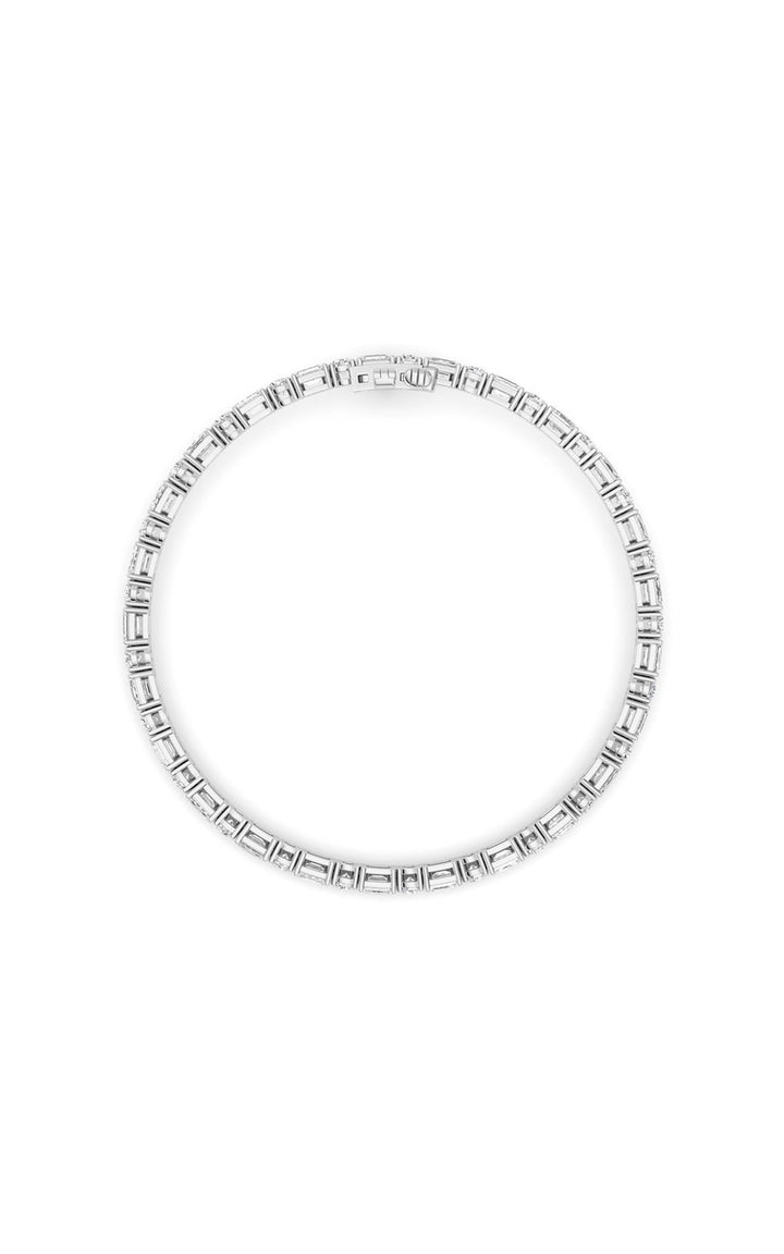 7Cttw Emerald And Round Lab Grown Diamond (F/VS ) Bracelet in 14K Gold