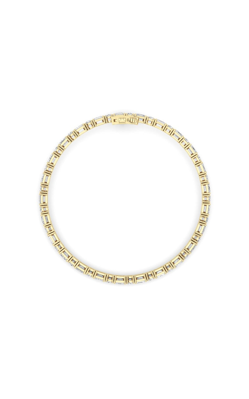 7Cttw Emerald And Round Lab Grown Diamond (F/VS ) Bracelet in 14K Gold