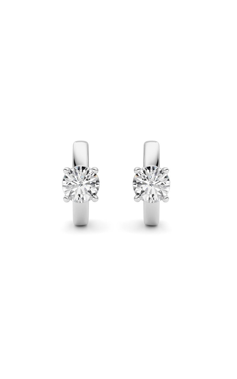 1Cttw Round Shaped Lab Grown Diamond (F/VS ) Huggie Earrings in 14K Gold
