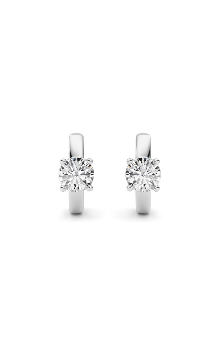 1Cttw Round Shaped Lab Grown Diamond (F/VS ) Huggie Earrings in 14K Gold