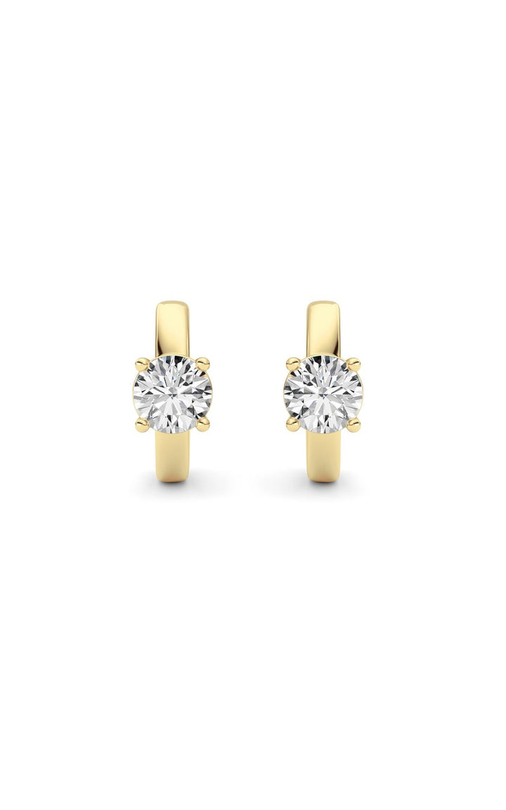 1Cttw Round Shaped Lab Grown Diamond (F/VS ) Huggie Earrings in 14K Gold
