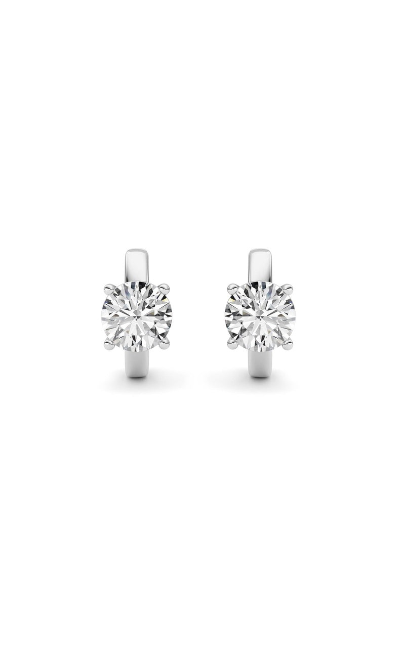 2Cttw Round Shaped Lab Grown Diamond (F/VS ) Huggie Earrings in 14K Gold