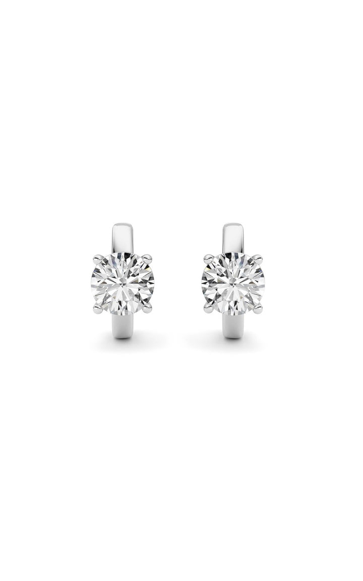 2Cttw Round Shaped Lab Grown Diamond (F/VS ) Huggie Earrings in 14K Gold