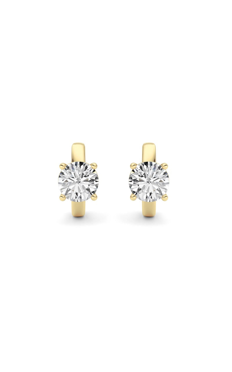 2Cttw Round Shaped Lab Grown Diamond (F/VS ) Huggie Earrings in 14K Gold