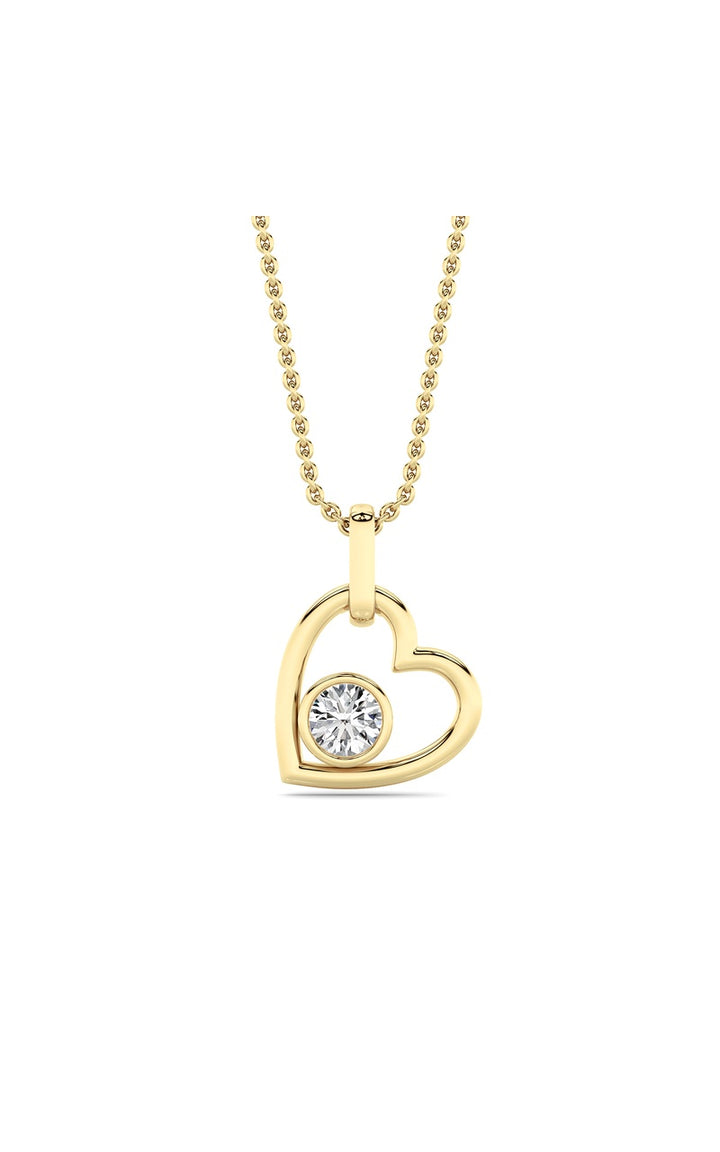 0.33Cttw Round Lab Grown Diamond (F/VS ) Heart Pendant in 14K Gold