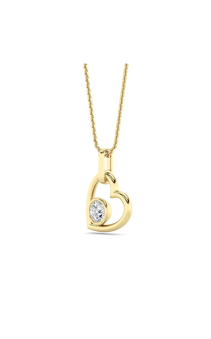0.33Cttw Round Lab Grown Diamond (F/VS ) Heart Pendant in 14K Gold