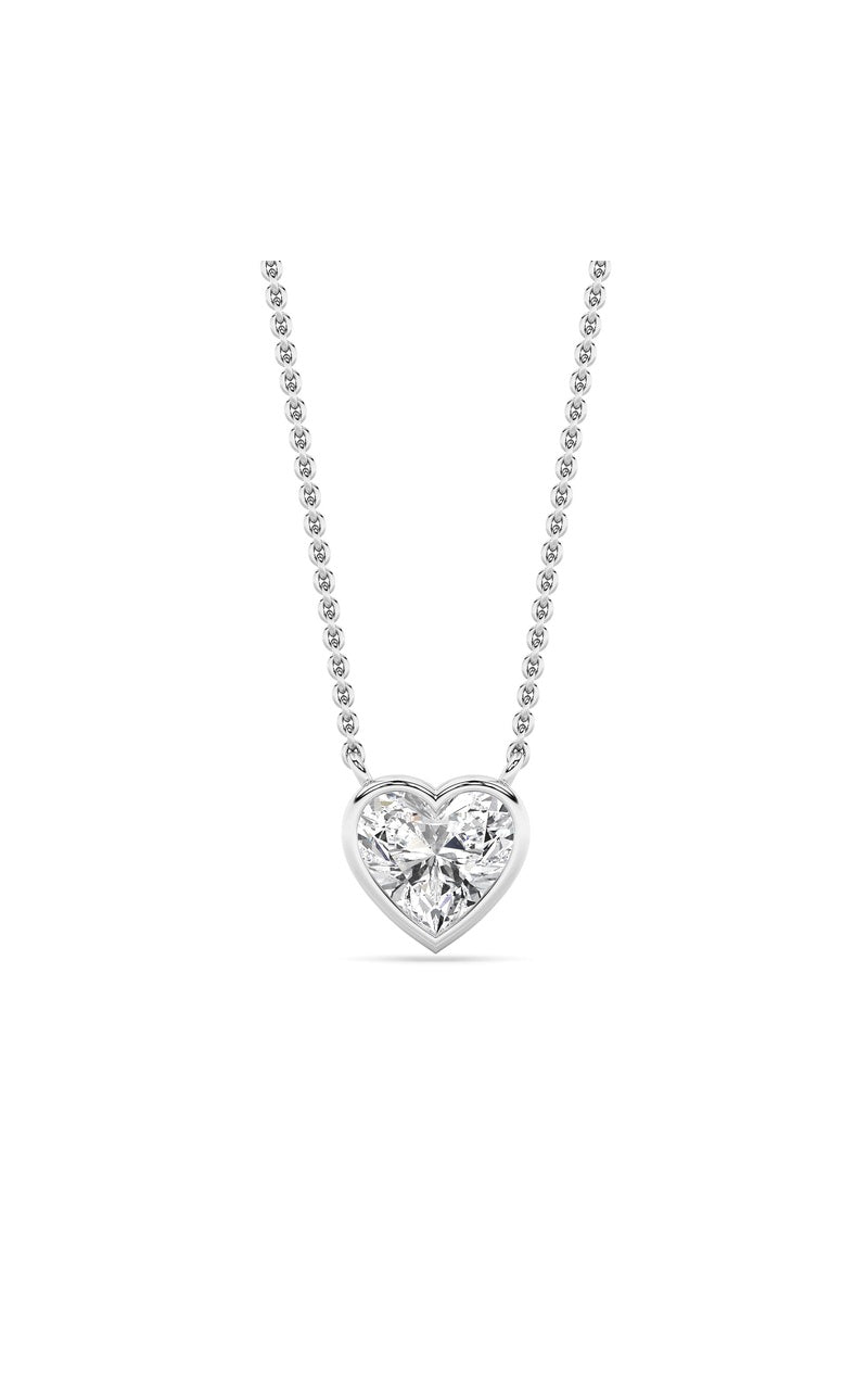 1Cttw Heart Shape Lab Grown Diamond (F/VS ) Pendant Necklace in 14K Gold