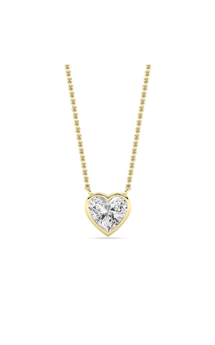 1Cttw Heart Shape Lab Grown Diamond (F/VS ) Pendant Necklace in 14K Gold