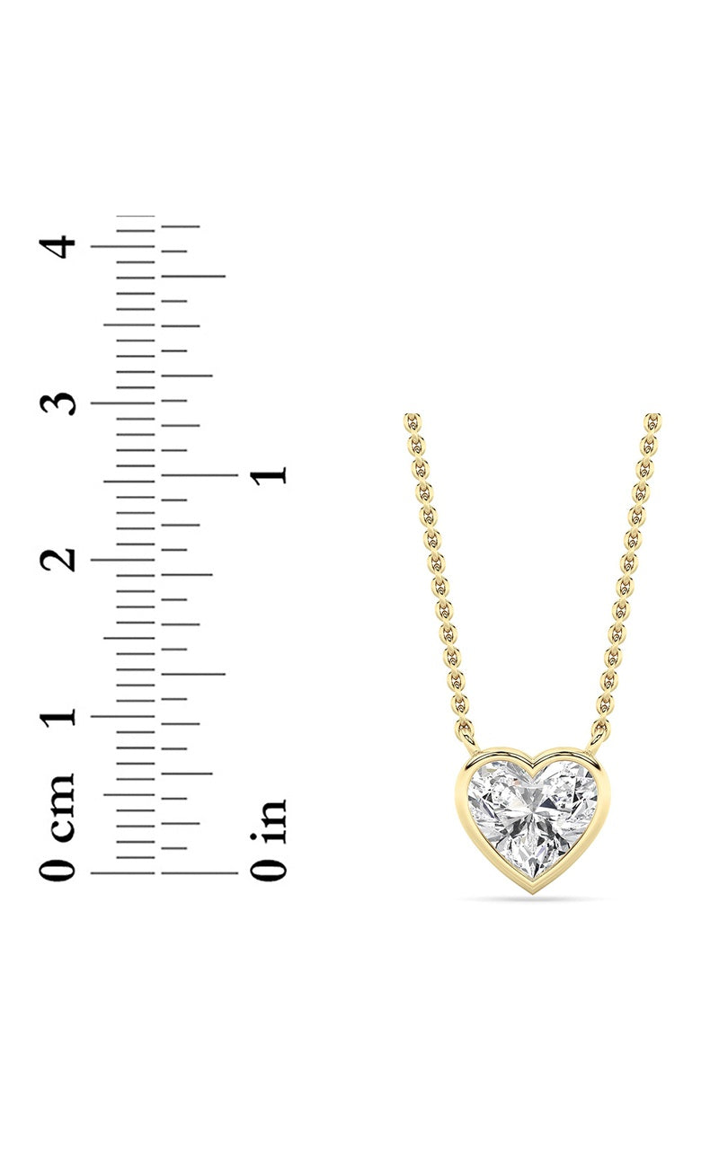 1Cttw Heart Shape Lab Grown Diamond (F/VS ) Pendant Necklace in 14K Gold