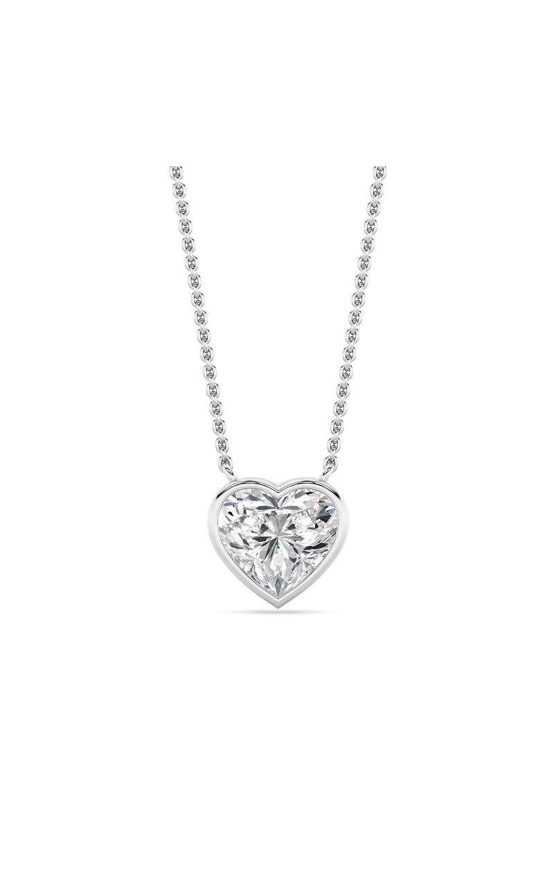 2Cttw Heart Shape Lab Grown Diamond (F/VS ) Pendant Necklace in 14K Gold