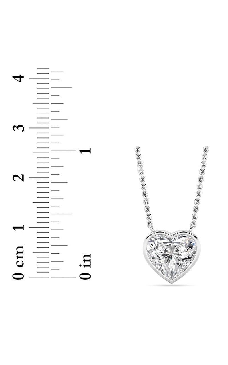 2Cttw Heart Shape Lab Grown Diamond (F/VS ) Pendant Necklace in 14K Gold